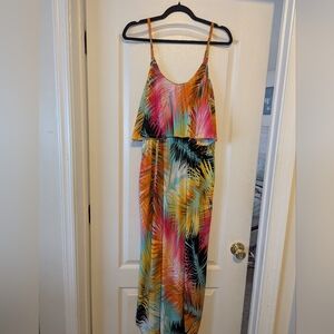 NWOT White Birch Colorful Palm Leaf Dress